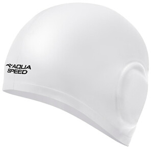 Фото - Біла силіконова шапочка для плавання з кишенями для вух Aqua Speed EAR CAP Volume 61511 - Men box