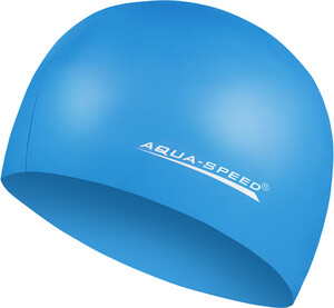 Фото - Силіконова шапка для плавання Aqua Speed MEGA блакитного кольору - Men box