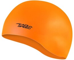 Фото - Яркая шапочка Aqua Speed MONO 9117 оранжевая для плавания - Men box