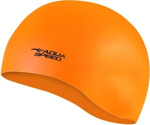 Фото - Яркая шапочка Aqua Speed MONO 9117 оранжевая для плавания - Men box