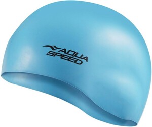 Фото - Стильна шапочка Aqua Speed MONO 9118 блакитна для басейну - Men box