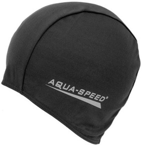 Фото - Черная текстильная шапочка для бассейна Aqua Speed POLYESTER CAP 5762 - Men box