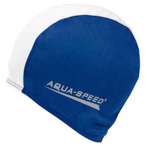 Фото - Сине-белая тканевая шапочка для плавания Aqua Speed POLYESTER CAP 5764 - Men box