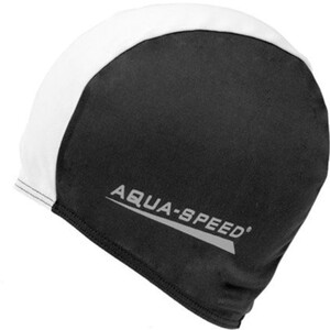 Фото - Черно-белая полиэстеровая шапочка для плавания Aqua Speed POLYESTER CAP 5765 - Men box
