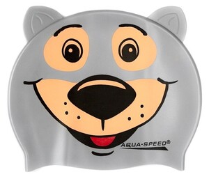 Фото - Зручна дитяча шапочка для басейну Aqua Speed ZOO BEAR 5761 з зображенням ведмедя - Men box