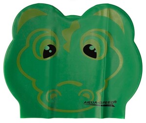 Фото - Дитяча шапочка для плавання Aqua Speed ZOO CROCODILE LATEX 5713 зелений крокодил - Men box
