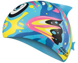 Фото - Яскрава дитяча шапочка для басейну Aqua Speed ZOO FISH 8688 з зображенням рибки - Men box