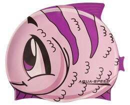 Фото - Дитяча шапочка для басейну Aqua Speed ZOO FISH 5528 з зображенням рожевої рибки - Men box