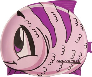 Фото - Дитяча шапочка для басейну Aqua Speed ZOO FISH 5528 з зображенням рожевої рибки - Men box