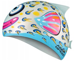 Фото - Зручна дитяча шапочка для басейну Aqua Speed ZOO FISH 8691 з зображенням рибки - Men box