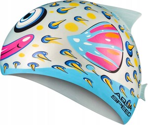 Фото - Зручна дитяча шапочка для басейну Aqua Speed ZOO FISH 8691 з зображенням рибки - Men box