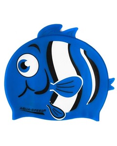 Фото - Яскрава дитяча шапочка для басейну Aqua Speed ZOO NEMO 5757 з принтом синьої рибки - Men box