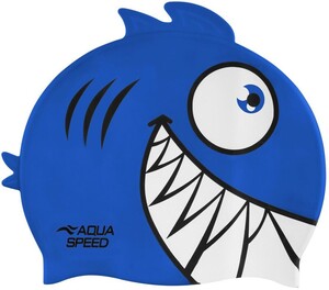 Фото - Яскрава дитяча шапочка Aqua Speed ZOO Pirana 9696 синя піранья - Men box