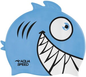 Фото - Зручна силіконова шапочка Aqua Speed ZOO Pirana 9697 бірюзова - Men box