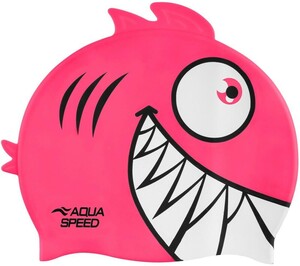 Фото - Комфортна дитяча шапочка Aqua Speed ZOO Pirana 9698 рожева - Men box