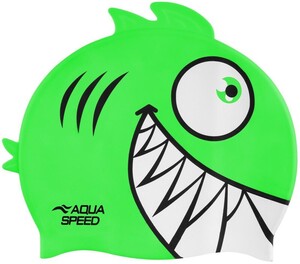 Фото - Силіконова дитяча шапочка Aqua Speed ZOO Pirana 9699 салатова - Men box