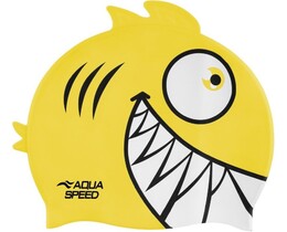 Фото - Яскрава дитяча шапочка Aqua Speed ZOO Pirana 9700 жовта піранья - Men box