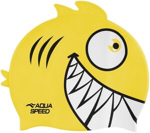 Фото - Яскрава дитяча шапочка Aqua Speed ZOO Pirana 9700 жовта піранья - Men box