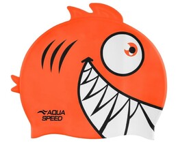 Фото - Зручна дитяча шапочка Aqua Speed ZOO Pirana 9702 помаранчева - Men box