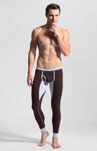 Фото - Зимние подштанники Ciokicx в полоску коричневого цвета - Men box