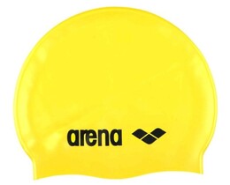 Фото - Яскрава дитяча шапочка Arena CLASSIC SILICONE JR жовто-чорна - Men box