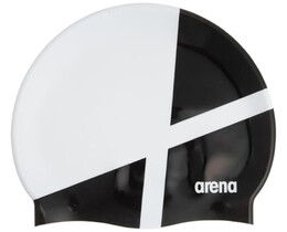Фото - Яскрава унісекс шапочка для басейну Arena ICONS TEAM STRIPE CAP біло-чорна - Men box