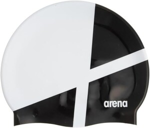 Фото - Яркая унисекс шапочка для бассейна Arena ICONS TEAM STRIPE CAP бело-черная - Men box