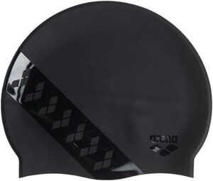 Фото - Класична унісекс шапочка для басейну Arena ICONS TEAM STRIPE CAP біло-чорна - Men box