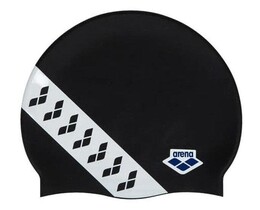 Фото - Стильна унісекс шапочка для плавання Arena ICONS TEAM STRIPE CAP чорно-біла - Men box