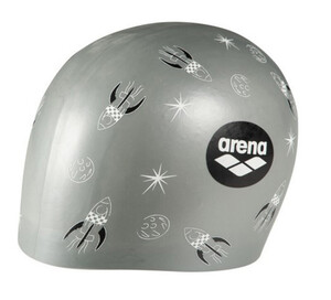Фото - Стильная силиконовая шапочка унисекс Arena POOLISH MOULDED ракеты серебро - Men box