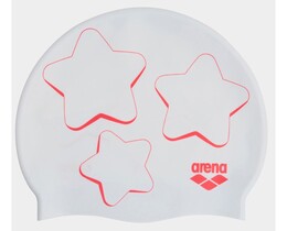 Фото - Яскрава силіконова дитяча шапочка Arena PRINT JR біло-червона - Men box