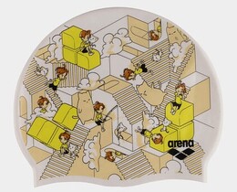 Фото - Силіконова дитяча шапочка Arena PRINT JR мультиколор - Men box