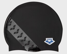 Фото - Удобная унисекс шапочка для бассейна Arena TEAM STRIPE CAP черная - Men box
