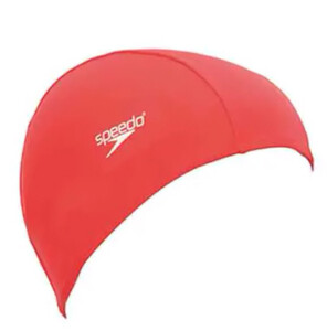 Фото - Яркая унисекс шапочка для плавания Speedo Polyester Cap красная - Men box