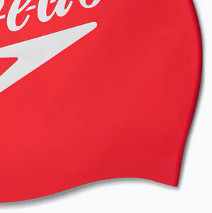 Фото - Стильная унисекс шапочка для бассейна Speedo SLOGAN PRT CAP AU красно-белая - Men box