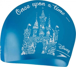Фото - Комфортна дитяча шапочка для басейну Speedo SLOGAN PRT CAP блакитно-біла - Men box
