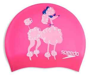 Фото - Зручна дитяча шапочка для плавання Speedo SLOGAN PRT CAP рожево-біла - Men box