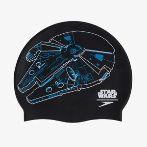 Фото - Силиконовая шапочка для плавания Speedo SLOGAN PRT CAP MILLENIUM FALCON черная - Men box