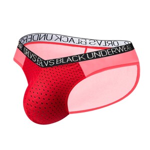 Фото - Прозрачные сексуальные слипы ORLVS в красном цвете - Men box