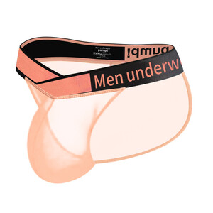 Фото - Прозорі труси танга від бренду Pump помаранчеві - Men box