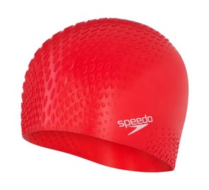 Фото - Силіконова унісекс шапочка для басейну Speedo BUBBLE ACTIVE + CAP AU червона - Men box