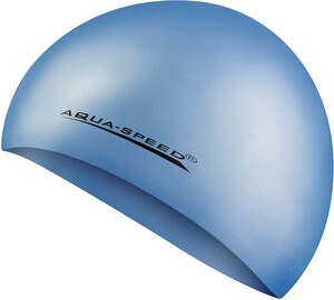 Фото - Силиконовая шапка Aqua Speed MEGA 100-02 голубого цвета суперэластичная - Men box