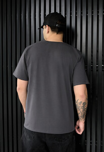 Фото - Однотонна темно-сіра футболка Staff dark gray basic - Men box