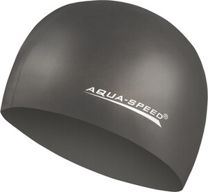 Фото - Классическая силиконовая шапка Aqua Speed MEGA 100-07 чёрного цвета - Men box