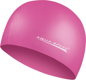 Фото - Еластична шапочка для басейну Aqua Speed MEGA 100-27 темно-рожева - Men box