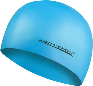 Фото - Силиконовая шапочка для бассейна Aqua Speed MEGA 100-30 светло-голубая - Men box