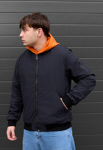 Фото - Однотонний чоловічий бомбер Staff sevi navy - Men box