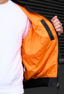 Фото - Базовий чорний бомбер Staff dalv black oversize - Men box