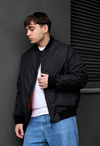 Фото - Базовий чорний бомбер Staff dalv black oversize - Men box