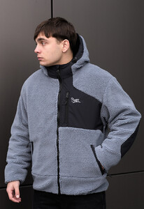 Фото - Плюшева чоловіча куртка сірого кольору Staff tixa gray - Men box